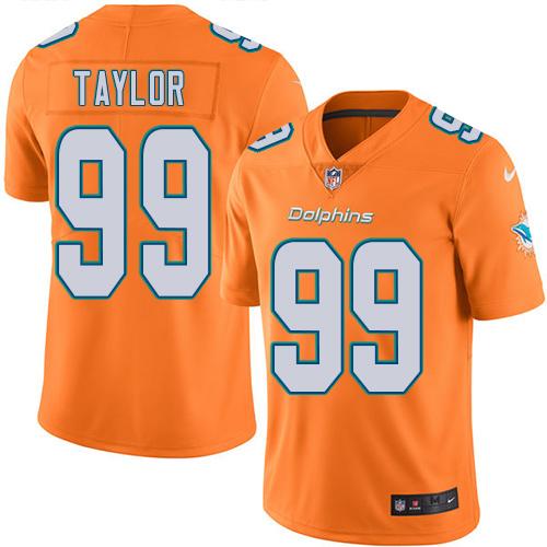 Nike Dolphins #99 Jason Taylor Orange Men's Stitched NFL Limited Rush Jersey